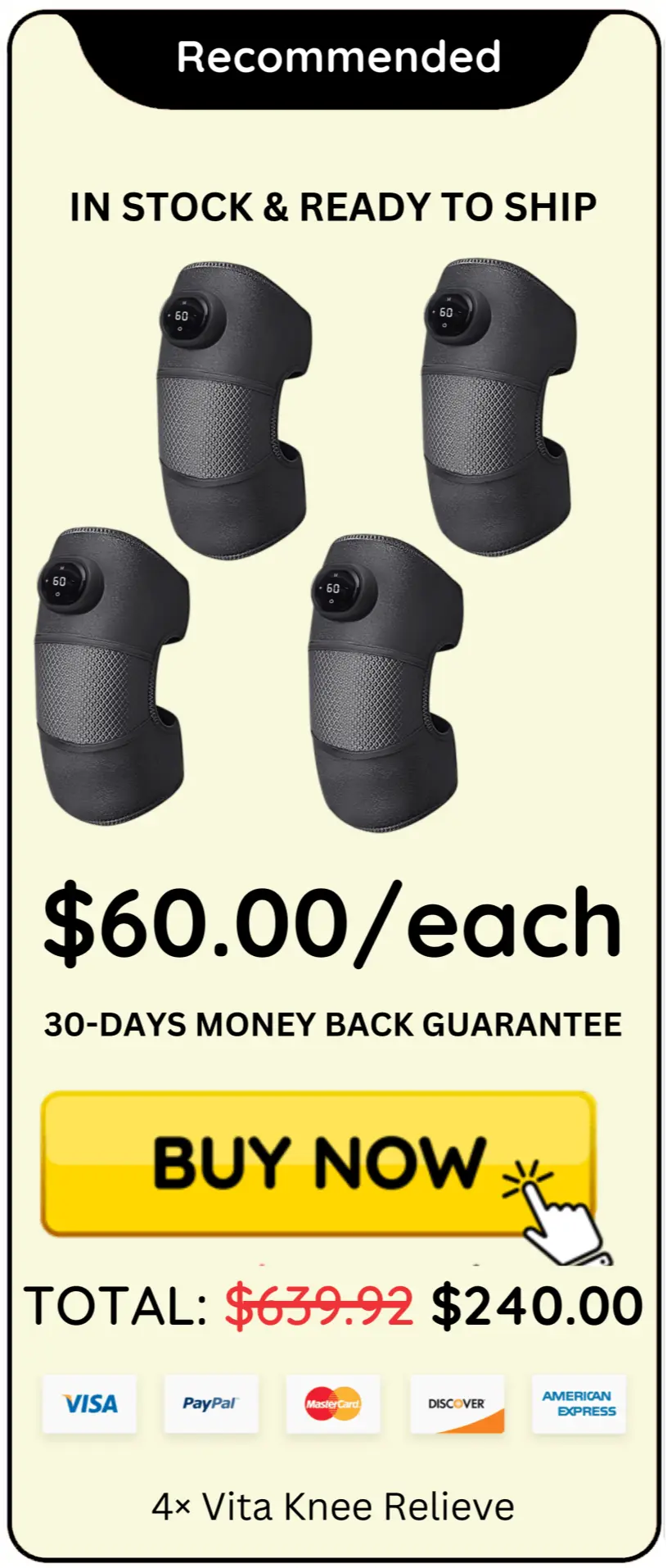 Vita Knee Relieve offer package price 